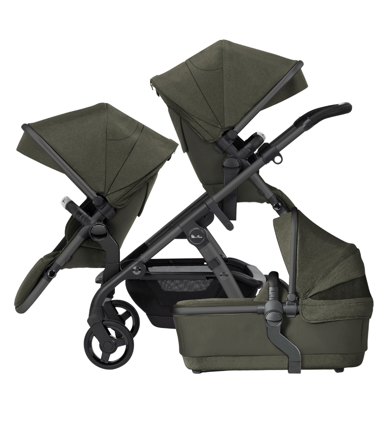 Silver Cross Wave 2022 Twin Stroller - Lightweight Luxury Baby Stroller for Twins with Adjustable Seats | Perfect for City Walks, Shopping & Family Outings