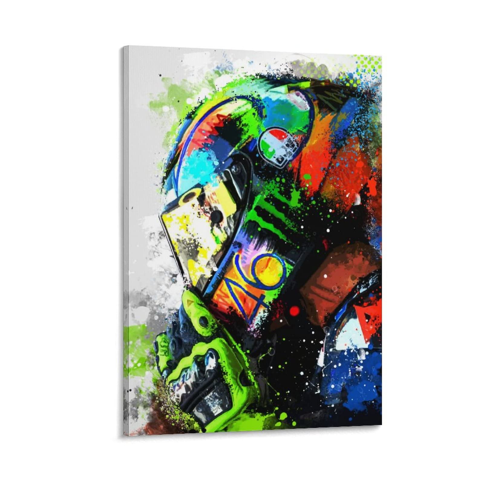 Abstract Watercolor Art Poster - Racer Helmet Wall Decor for Bedroom, Office & Living Room - 08x12inch (20x30cm) - Perfect for Framing, Home Decoration & Gift Giving