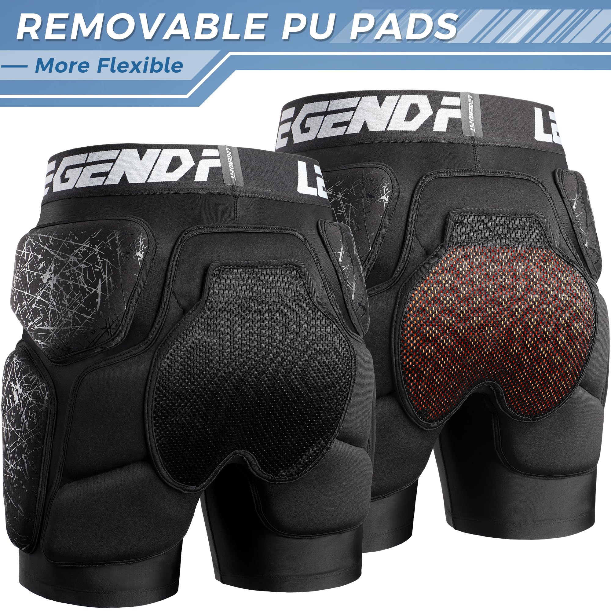 Protective Padded Shorts for Snowboarding, Skiing, Ice Skating & Skateboarding - Hip, Butt & Tailbone Protection for Men, Women & Youth - Ideal for Winter Sports & Extreme Sports Safety Gear