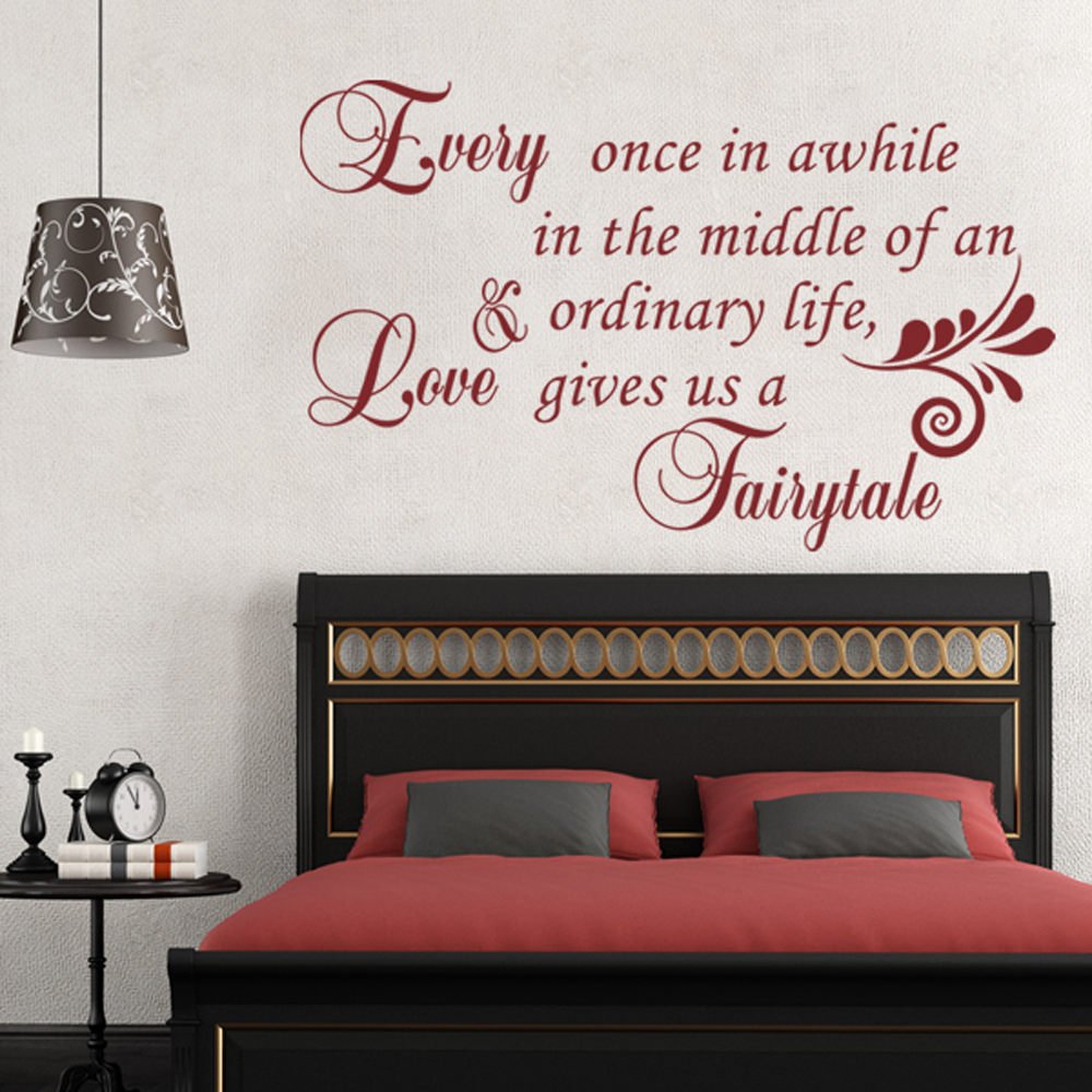 Custom Large Vinyl Wall Decal Art Sticker - Love Gives Us A Fairytale Quote for Home & Nursery Decor - Perfect for Bedroom, Living Room, and Office Wall Art