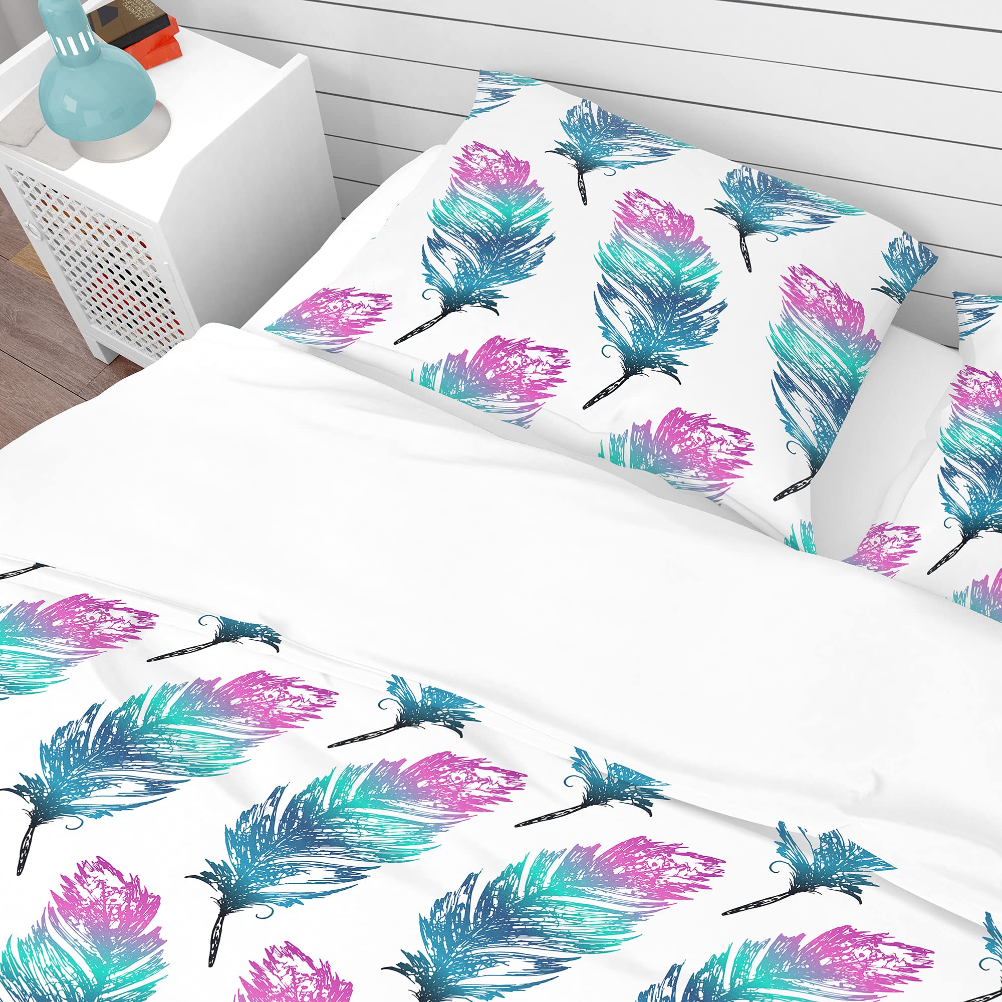 Purple King Duvet Cover Set - 3-Piece Modern Bedding for All Seasons