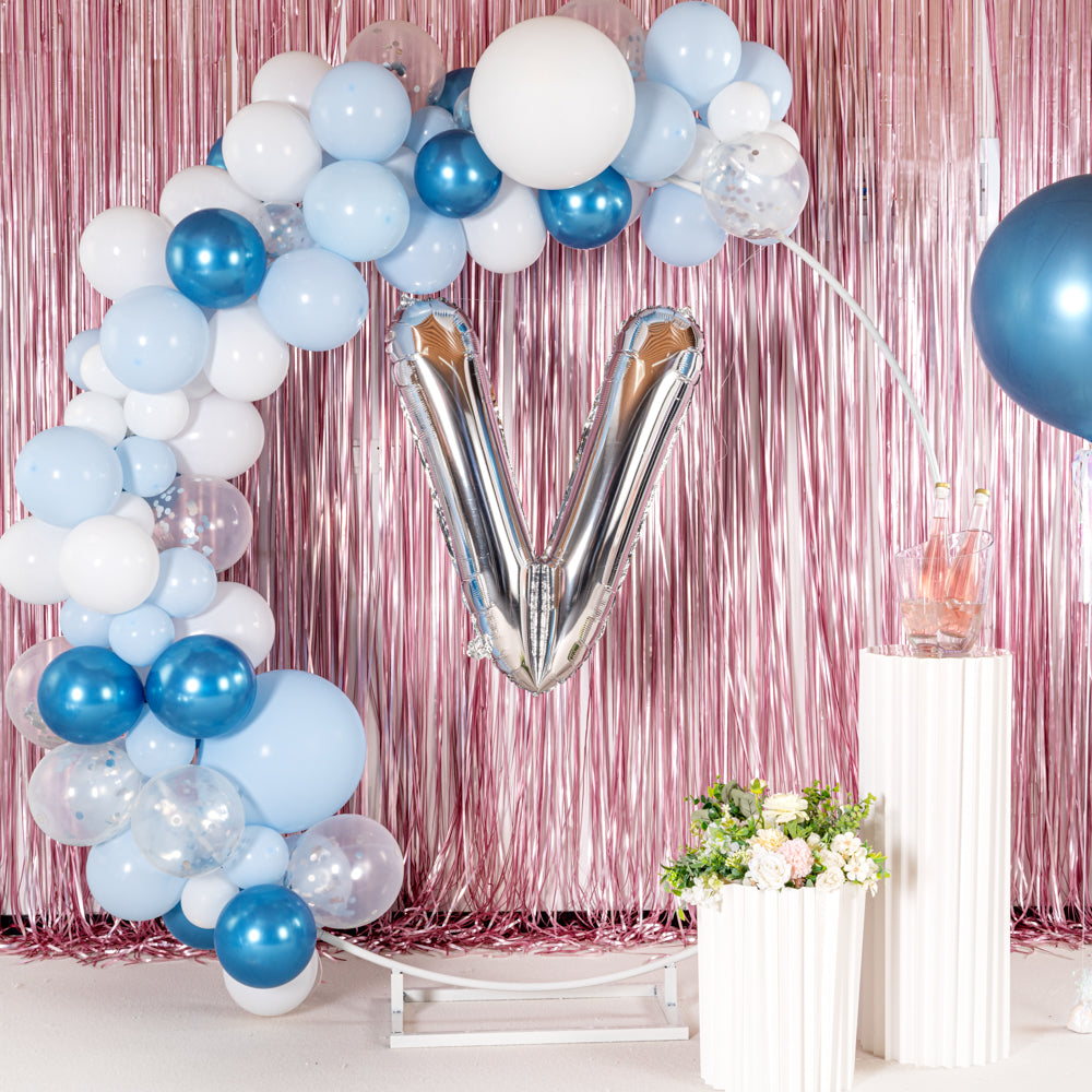 Balloonify Silver Mylar Letter V Balloon - 40 Inch Large Foil Alphabet Balloon for Birthday Parties, Baby Showers & Wedding Decorations (1 Count Box)