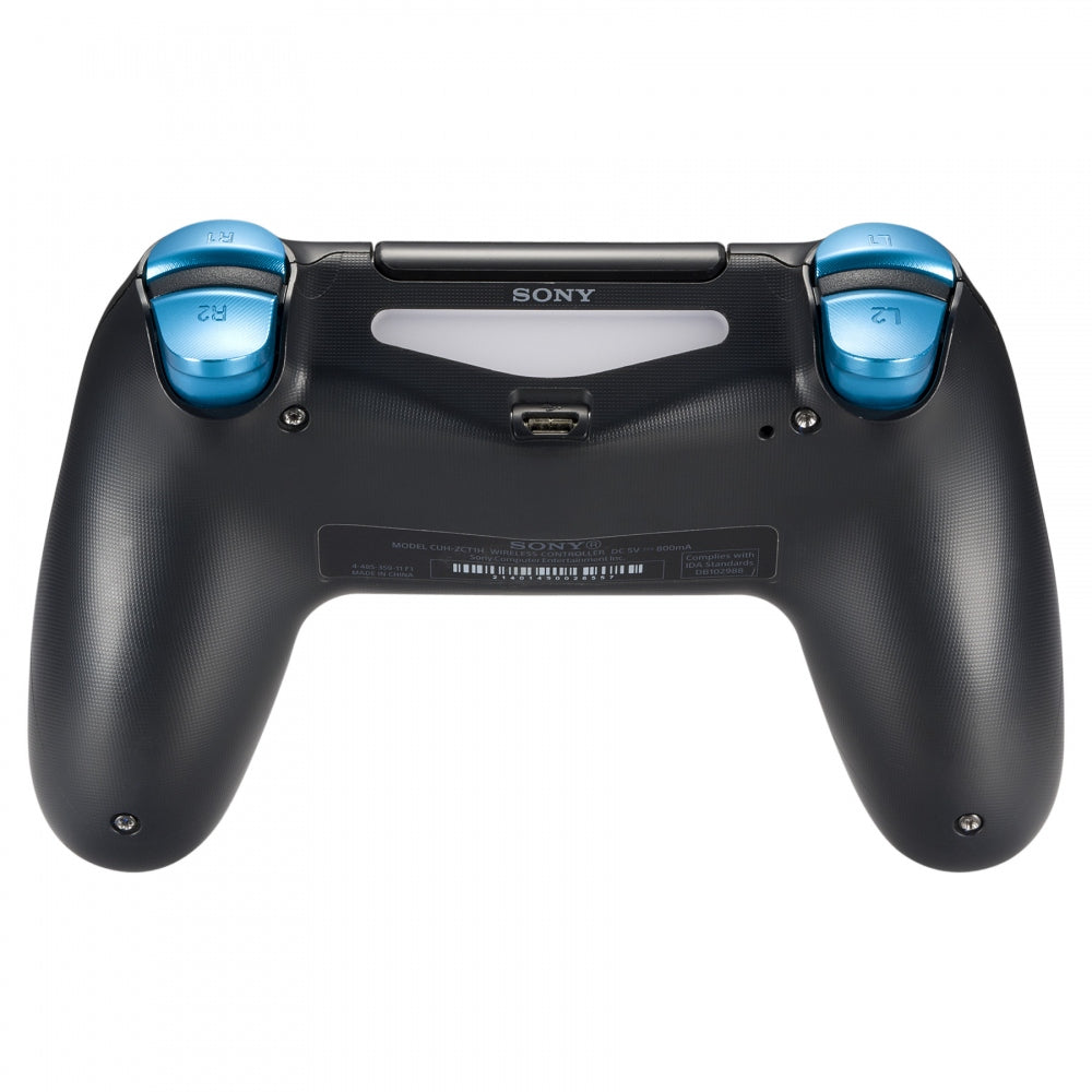 eXtremeRate Metal Blue Buttons & Triggers Kit for PS4 Controller - Custom R1 L1 R2 L2 Replacement Parts | Perfect for Gaming, Modding & Controller Repair
