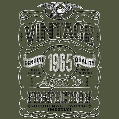 Vintage 1965 Aged to Perfection 60th Birthday Gift T-Shirt for Men - Perfect 60th Birthday Party, Retirement Celebration & Milestone Gift Idea