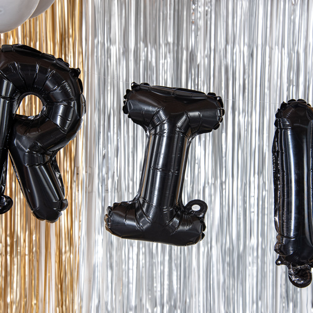 Balloonify Black Mylar Letter I Balloon - 16 Inch Large Foil Alphabet Balloon for Birthday Party Decorations, Baby Showers & Graduation Celebrations (1 Count Box)