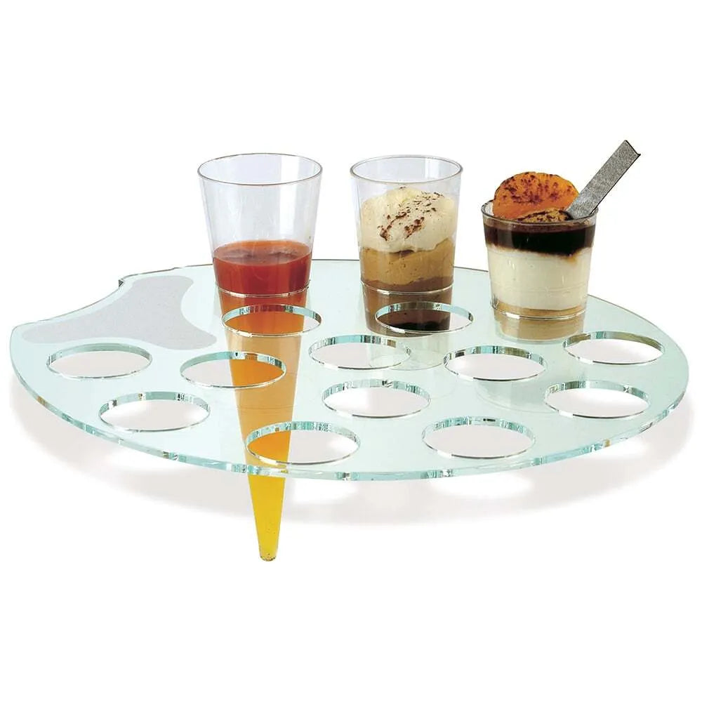 Comatec Crystal Plastic Palette Tray - 12-Well Mixing Paint Tray for Artists, DIY & Nail Art - Durable, Reusable & Easy to Clean - Perfect for Acrylic Paints, Watercolors & Nail Polish