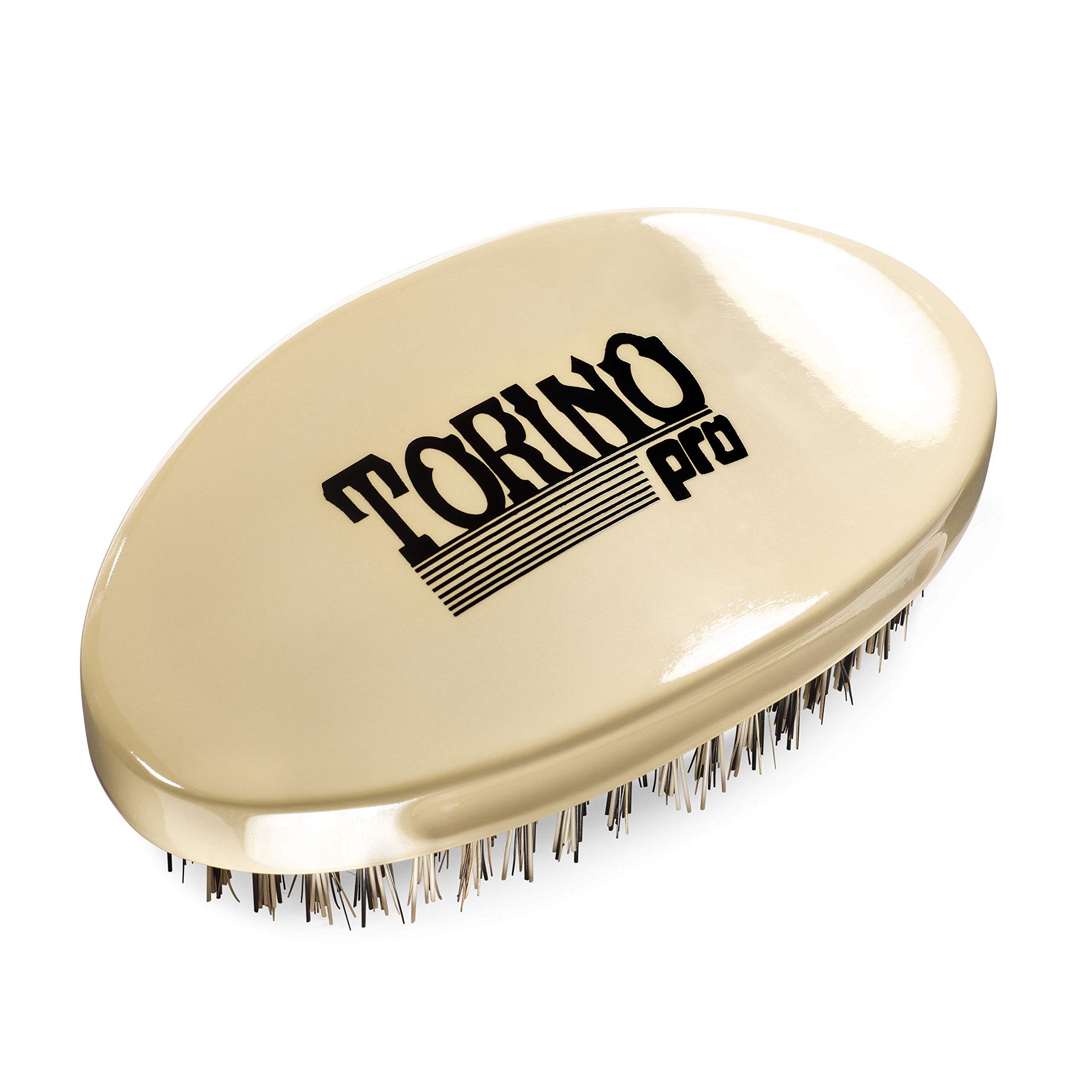 Brush King Torino Pro Wave Brush #1510 - Curved Hard Palm Military 360 Waves Brush for Men - Perfect for Wave Training, Hairstyling & Grooming