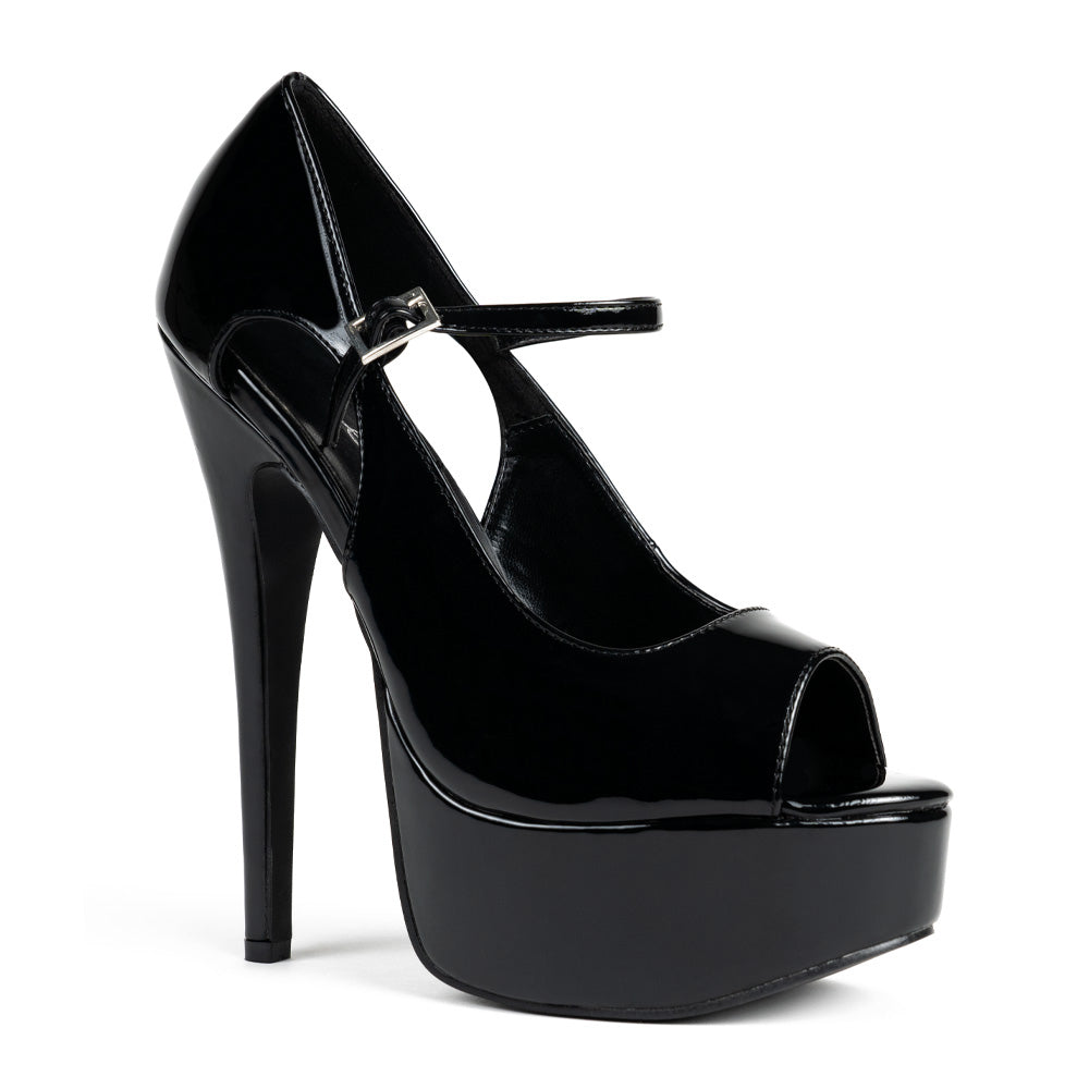 Ellie Shoes Halley 6.5 Inch Stiletto Heels - Open Toe Platform Pumps with Cutout Design for Women | Perfect for Parties, Weddings & Night Out