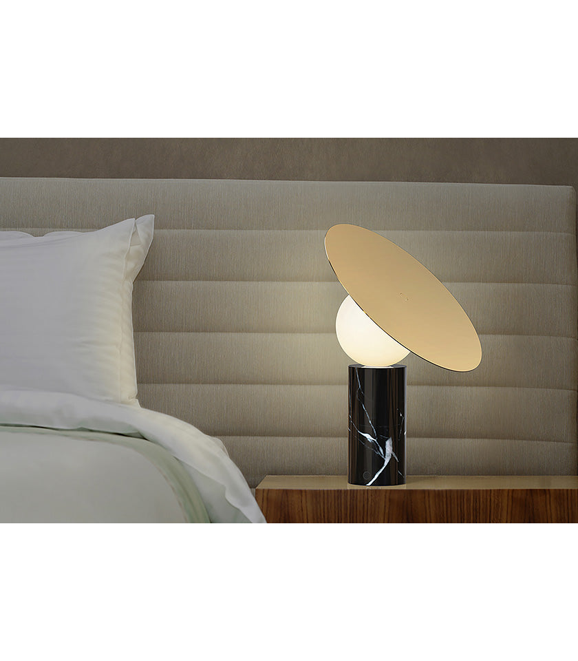 Modern Bola Disc Table Lamp - Sleek Minimalist Design for Bedroom, Living Room & Office - Warm LED Lighting for Cozy Ambience