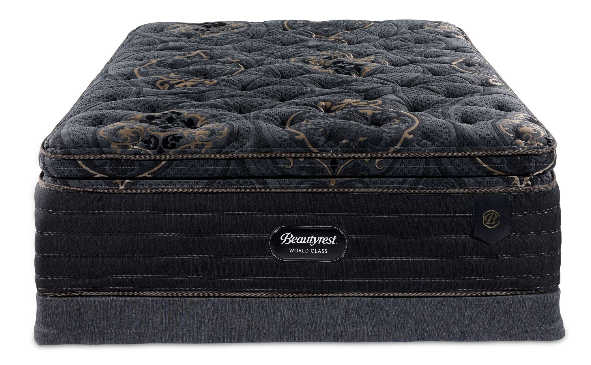 Beautyrest World Class Empress Luxury Firm Queen Mattress & Low Profile Box Spring Set - Premium Support for Restful Sleep in Master Bedrooms & Guest Rooms