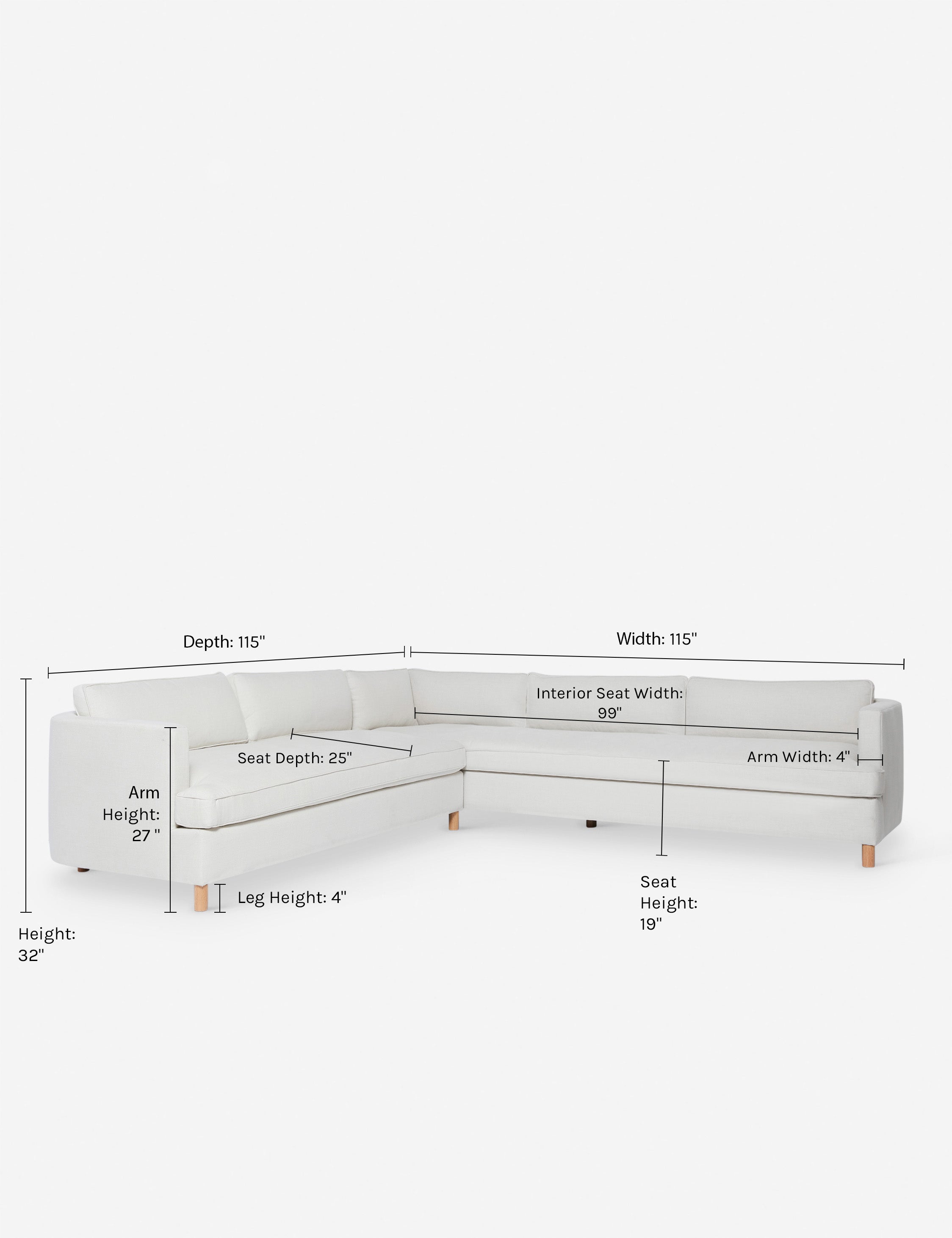 Belmont Corner Sectional Sofa by Ginny Macdonald - Modern L-Shaped Living Room Furniture for Small Spaces | Perfect for Apartments, Condos & Cozy Family Gatherings