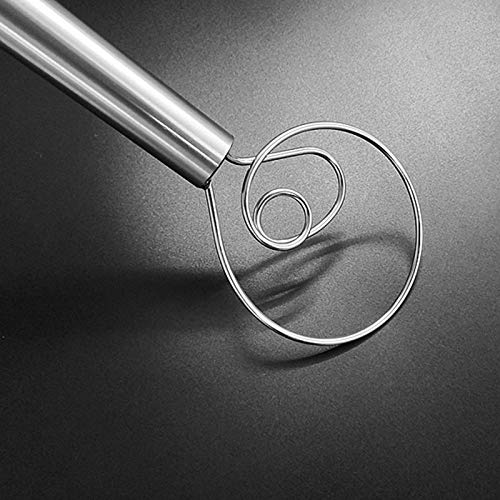 Arinda 12 Inch Stainless Steel Danish Dough Whisk - Heavy Duty Dutch Bread Mixer for Baking, Cooking & Pastry Making - Perfect for Bread, Pizza Dough, Cookies & Cake Batter
