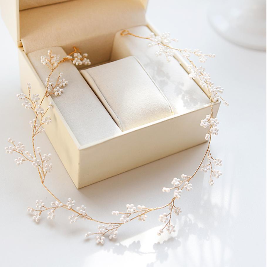 Charlie Pearl Hair Vine - Elegant Gold or Silver Bridal Hair Accessory for Weddings, Prom & Special Occasions