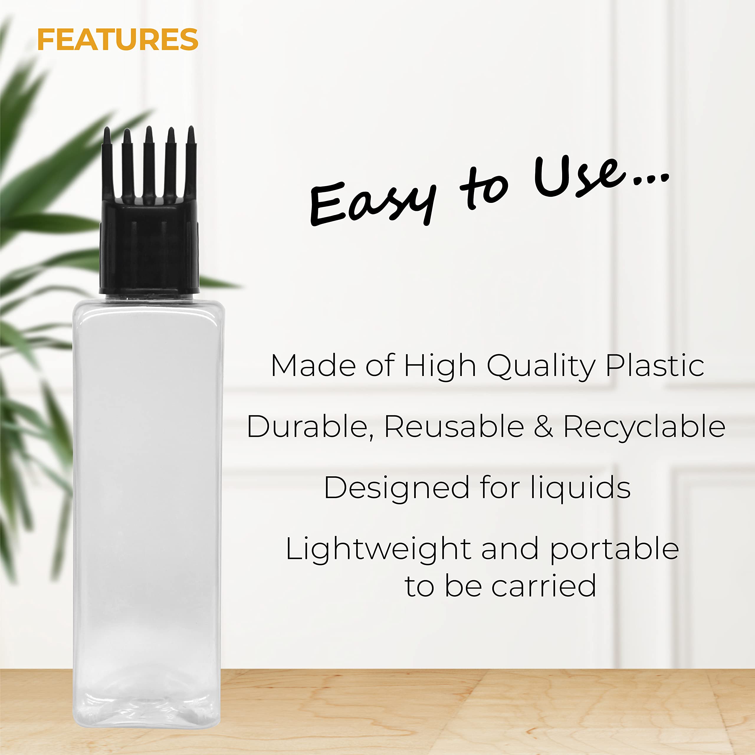 MAPPERZ 100ml Refillable Empty Hair Root Comb Applicator Bottle for Hair Oil, Shampoo & Medicine - 6 Pack | Perfect for Salon, Travel & Home Hair Care