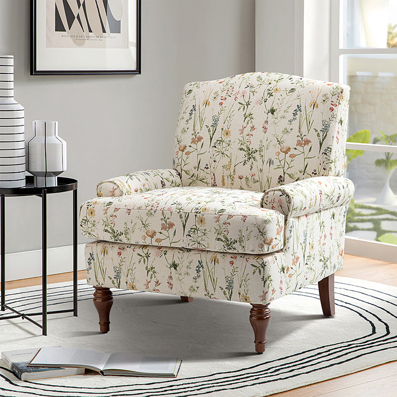 Dominik Armchair - Modern Accent Chair for Living Room, Bedroom & Office - Stylish Upholstered Lounge Chair with Wooden Legs - Perfect for Relaxing, Reading & Decor