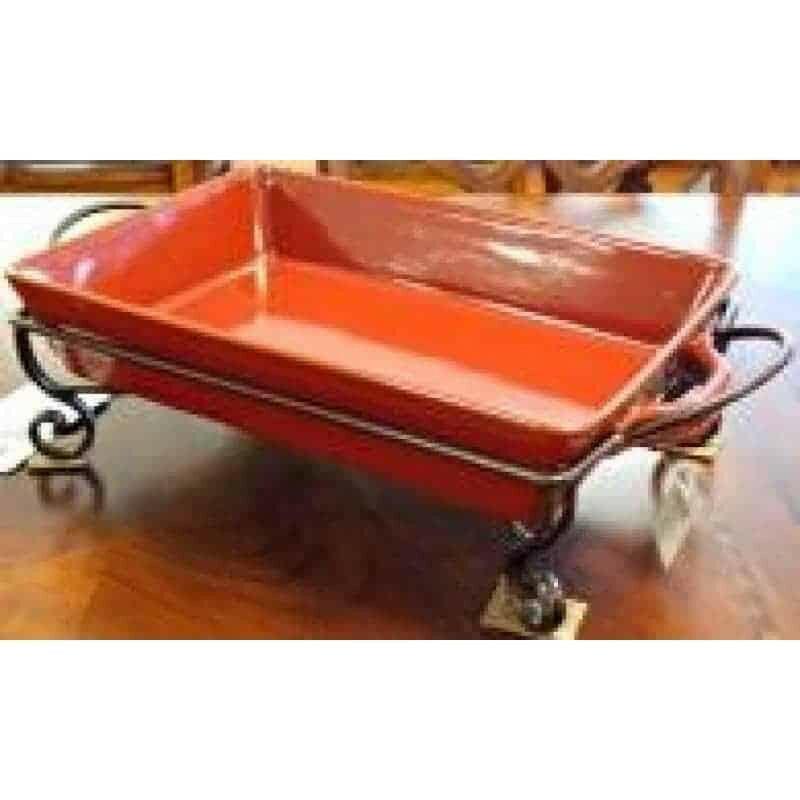 Park Designs 479 110m Rectangle Baker Accent Red - Premium Ceramic Baking Dish for Casseroles, Lasagna & Desserts - Perfect for Oven, Microwave & Serving - Stylish Kitchen Essential for Home Cooks & Entertaining