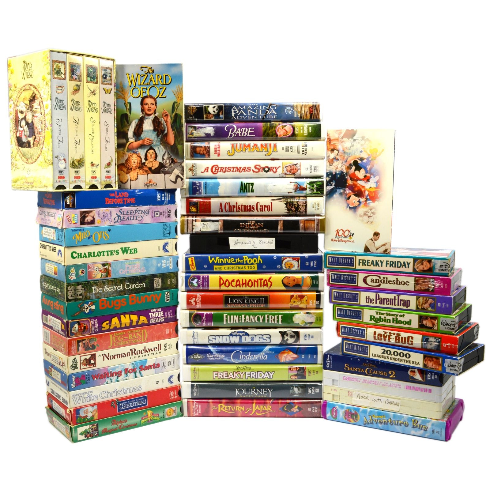 47 VHS Tapes Collection - Kids Movies & Shows Including Barney, Disney Classics & More - Perfect for Family Movie Nights & Nostalgic Entertainment