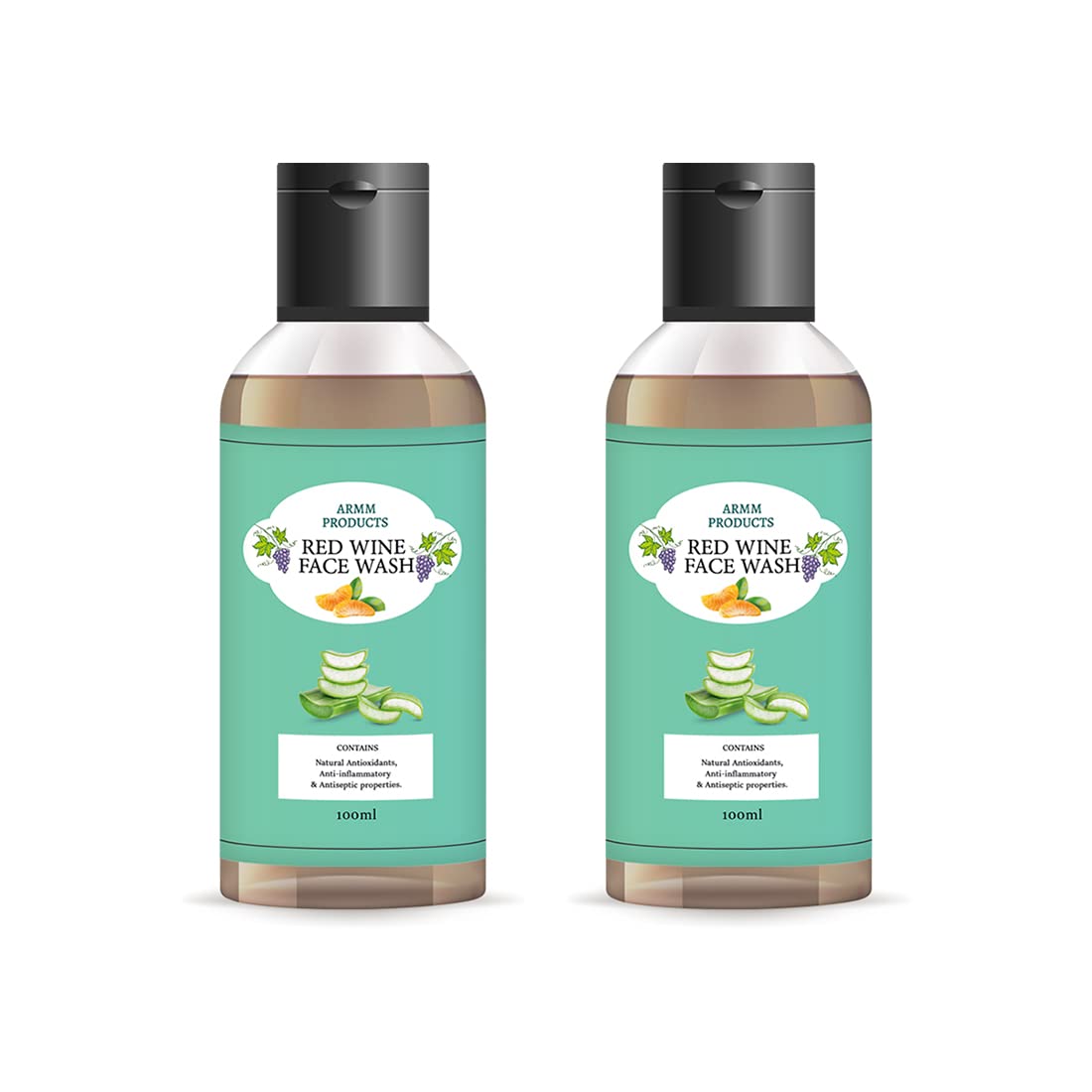 ARMM Anti-Aging Red Wine Facial Cleanser - Exfoliating & Nourishing Daily Face Wash for Men & Women | 100ml (Pack of 2) | Perfect for Morning & Night Skincare Routine