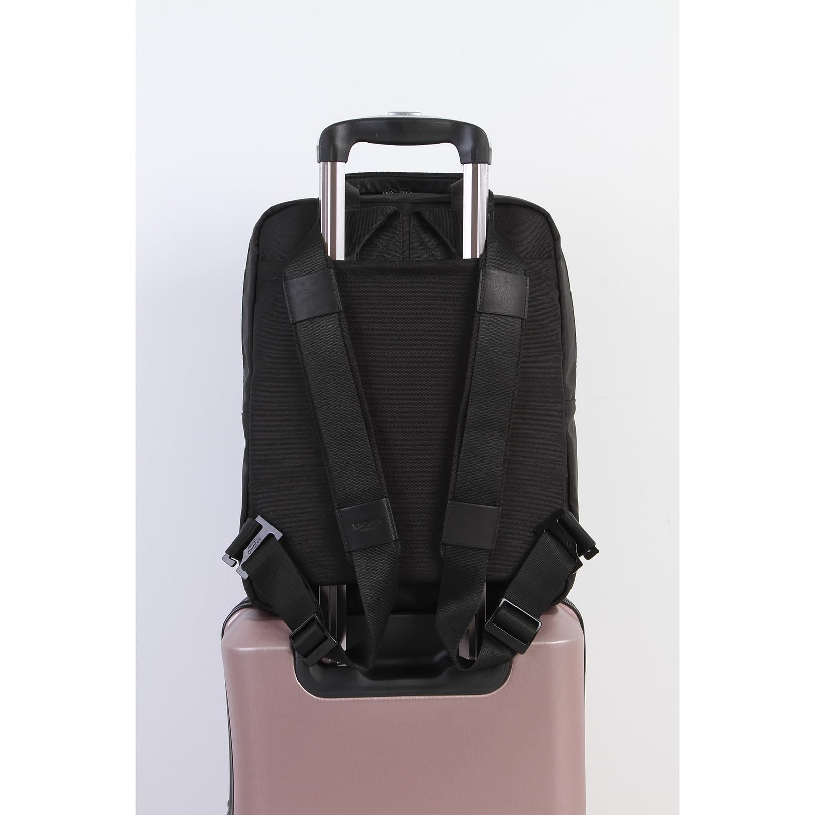 KNOMO James 16 Inch Waterproof Laptop Backpack for Men - Slim Business Briefcase & Travel Rucksack - Durable Casual Daypack for Work, Commuting & Air Travel - Black