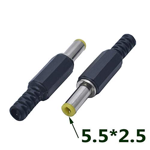 AVS COMPONENTS 12V DC Male Power Jack Connector - Round Panel PCB Mount (10 Pack) for DIY Electronics, CCTV Cameras & Audio Equipment Power Supply
