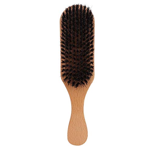 Professional Beard Shaping Brush & Comb - Wooden Handle Barber Brush for Men, Face Hair Duster & Cleaning Tool with Oil Applicator - Perfect for Salon, Home Grooming & Travel Beard Care Kit