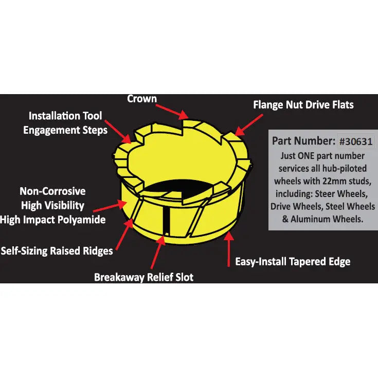 Ken Tool 30631 Wheel Centering Sleeves (22mm/26mm) - 6-Pack for Precision Wheel Alignment - Perfect for Auto Repair Shops and DIY Car Maintenance
