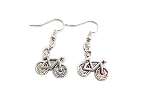 small bike earrings