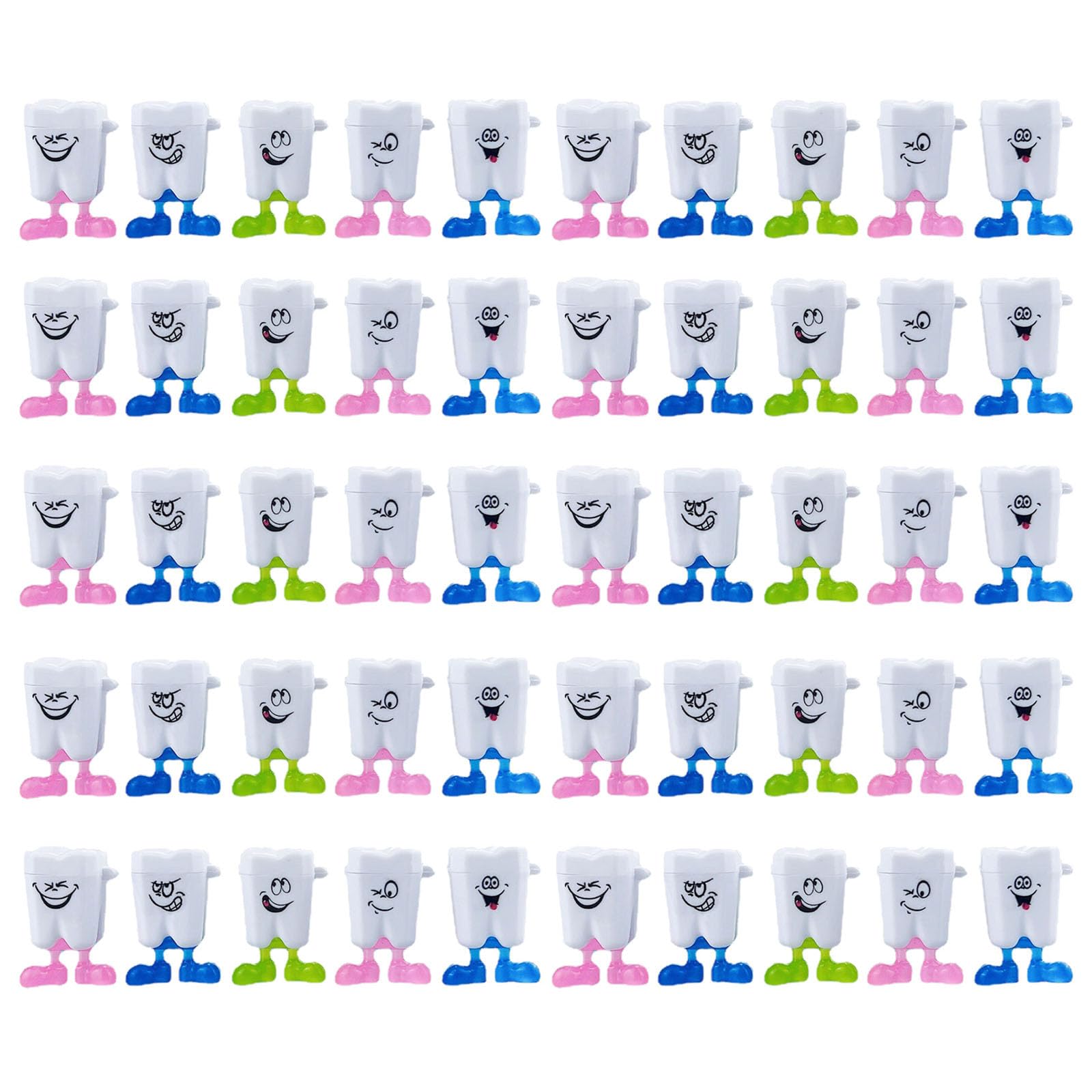 50-Piece Baby Tooth Storage Box - Cute Cartoon Kids Teeth Organizer for First Tooth Keepsake - Plastic Milk Teeth Collection Case (3.5x2cm/1.4x0.8in) - Perfect for Baby Memory Books, Tooth Fairy Gifts & Childhood Memorabilia