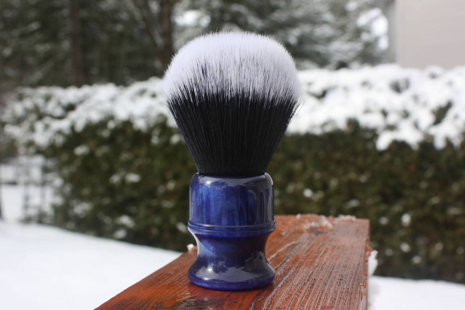24mm Premium Tuxedo Shaving Brush with Blue Lagoon Handle - Perfect for Wet Shaving & Beard Care Gifts for Men