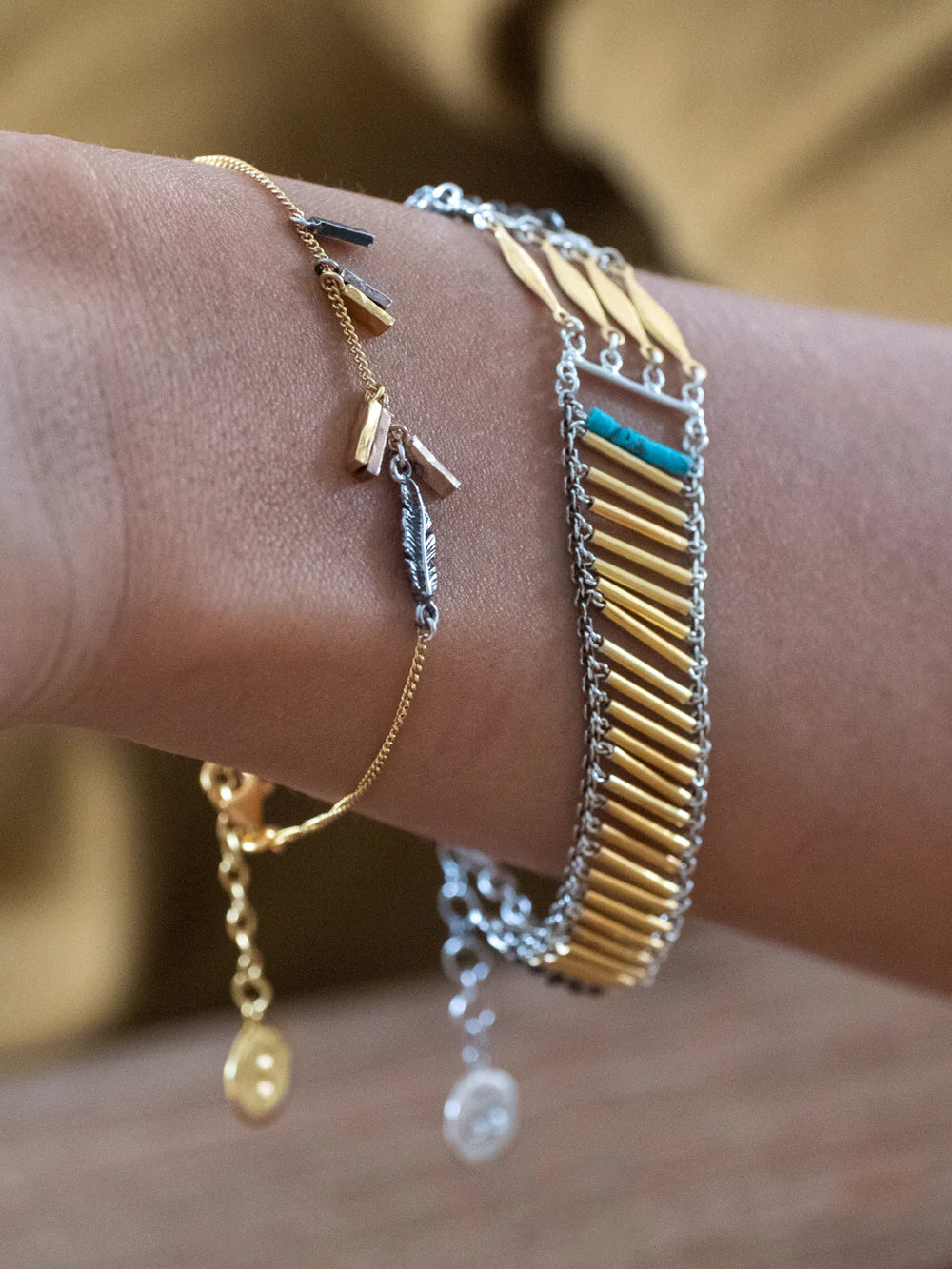 Sterling Silver  (925 )+ 22K gold vermeil