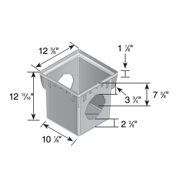 **12x12 NDS 1200 Catch Basin with 2 Openings – Heavy-Duty Drainage Solution for Driveways, Gardens & Landscapes**