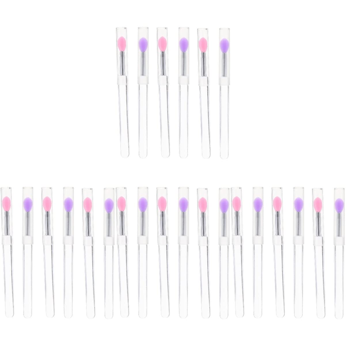 24 Pcs Silicone Lip Brush Set with Lid - Reusable Makeup Brushes for Lipstick & Eyeshadow Application - Perfect for Professional Makeup Artists & DIY Beauty Enthusiasts - Ideal for Home, Salon, and Travel Use
