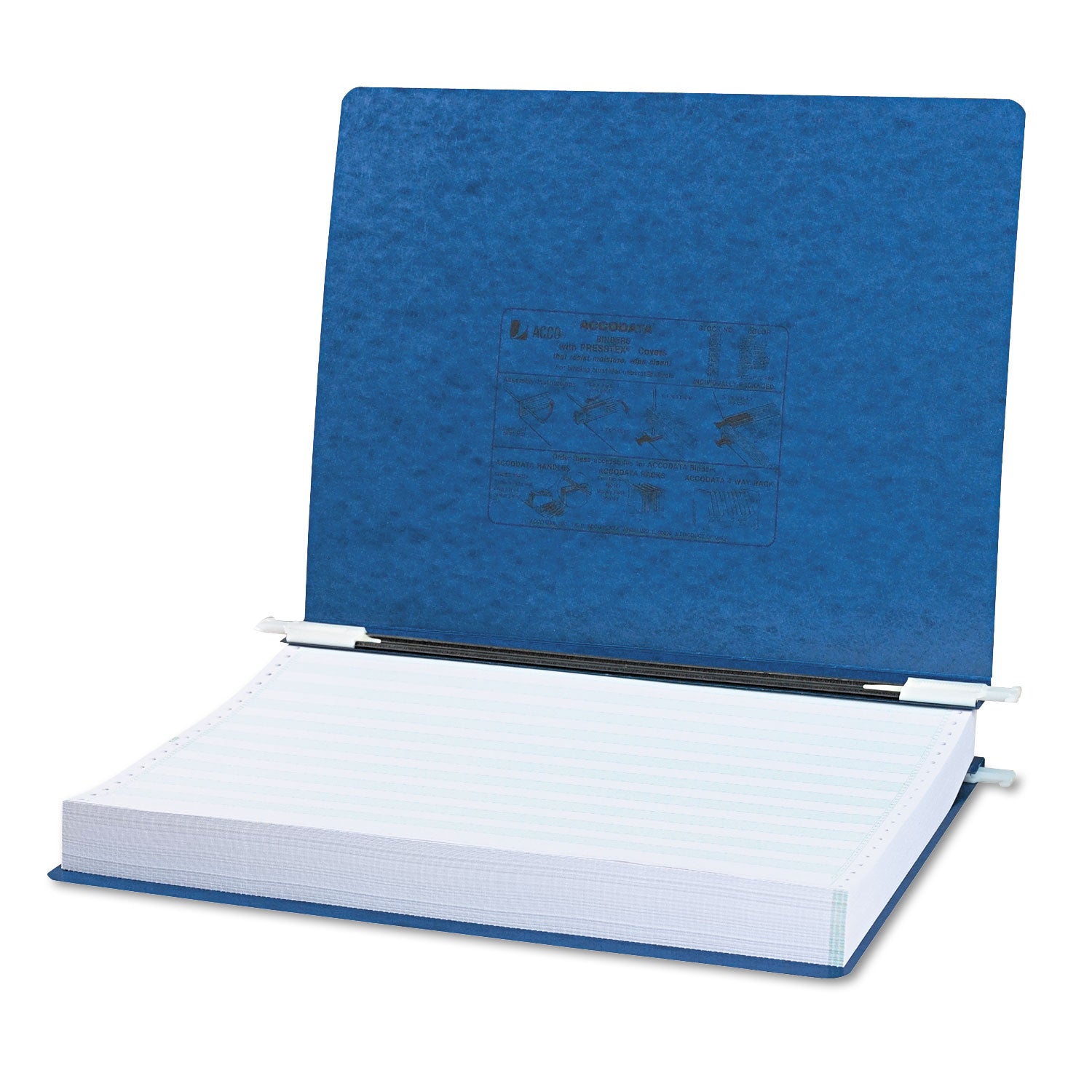 ACCO Presstex 2-Post Binder Covers with Storage Hooks - 6 Capacity, 14.88 x 11 Inches, Dark Blue - Perfect for Office Organization, School Supplies & Document Storage