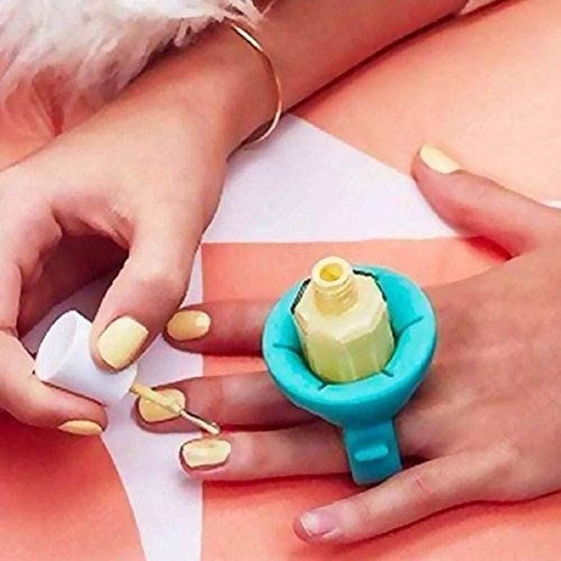 D Factor Nail Polish Holder Ring - Wearable Bottle Stand for Travel, DIY Manicure & Salon Use - Perfect for Nail Artists & Home Nail Care