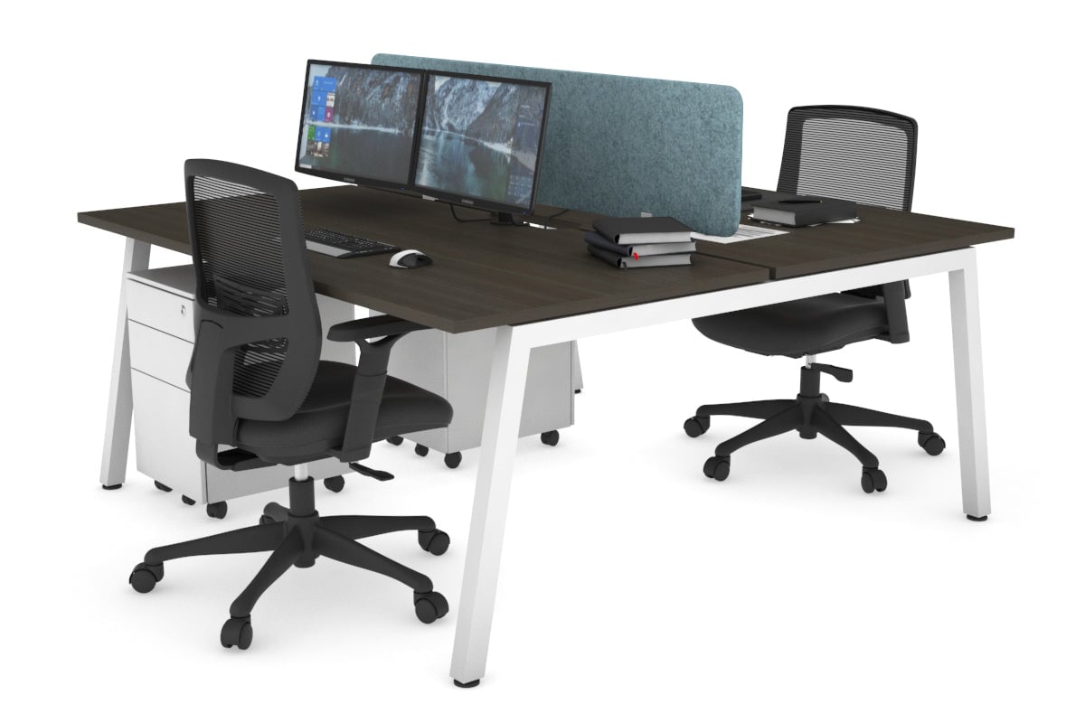 Quadro 2-Person Office Workstation Desk - 1800L x 800W with Cable Management - Perfect for Shared Workspaces & Collaborative Offices