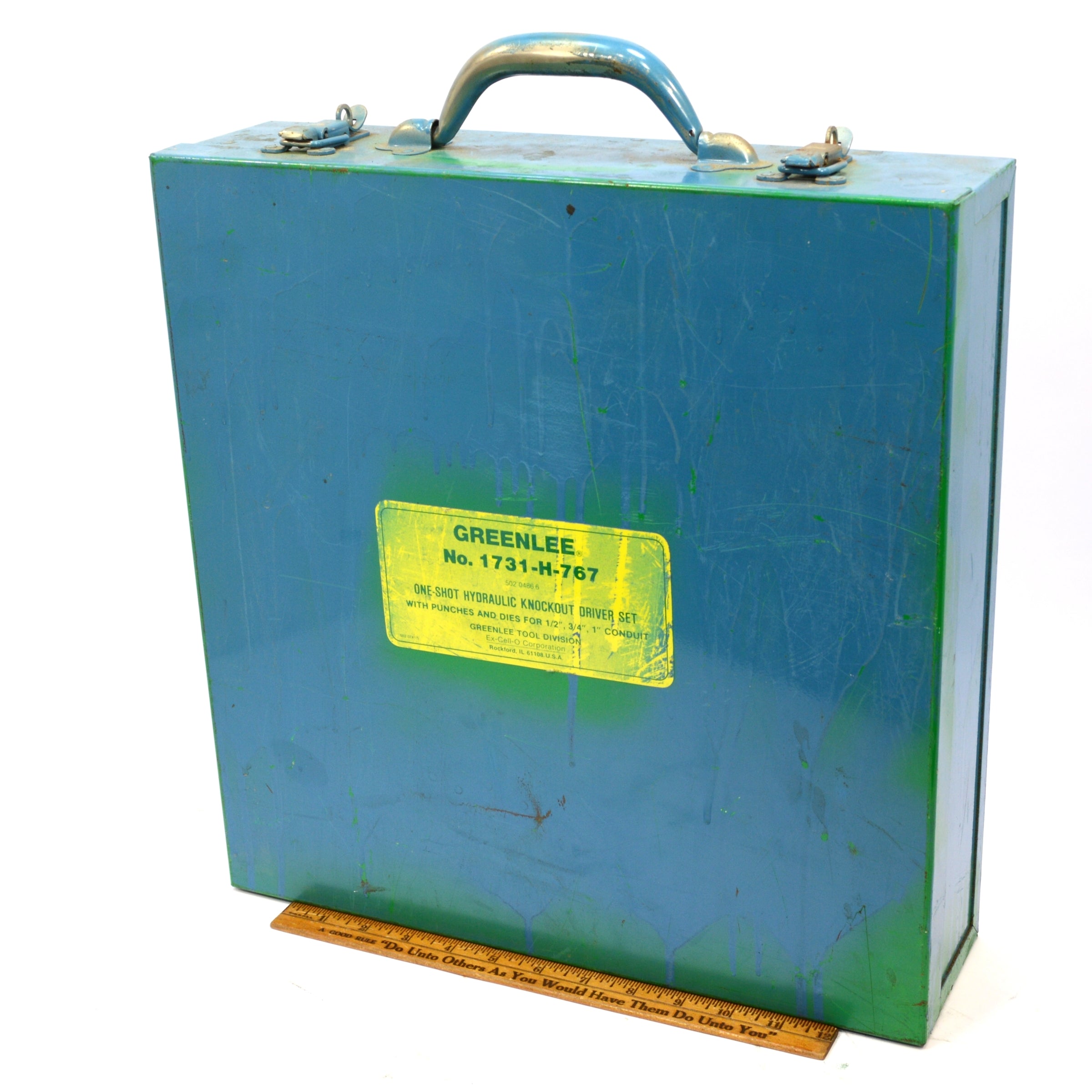 GREENLEE 1731 H 767 One Shot Hydraulic Knockout Driver Set with Case - Used Like New | Perfect for Electrical Conduit Installation & Metal Fabrication