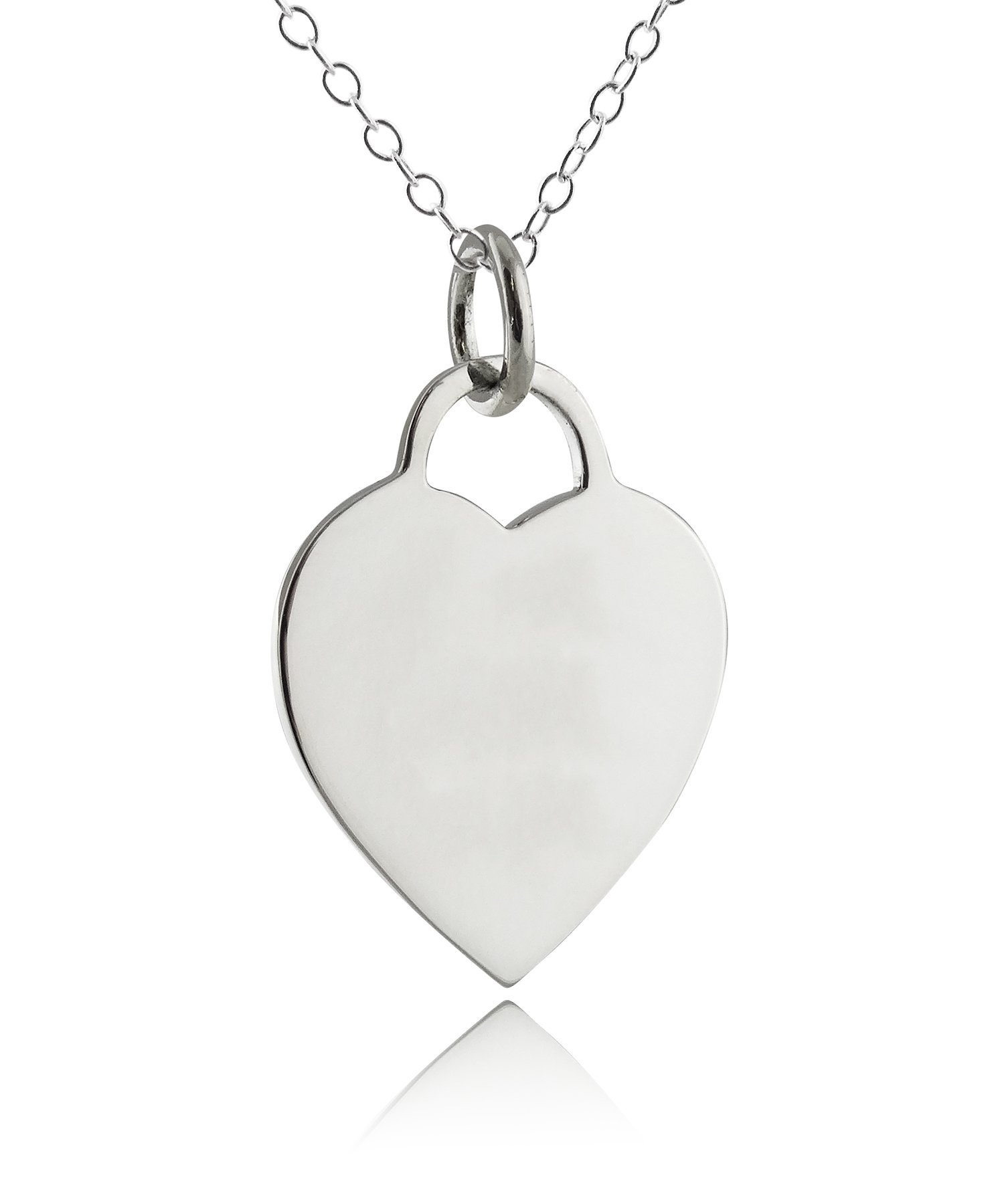 FashionJunkie4Life Sterling Silver Heart Pendant Necklace for Women - 18