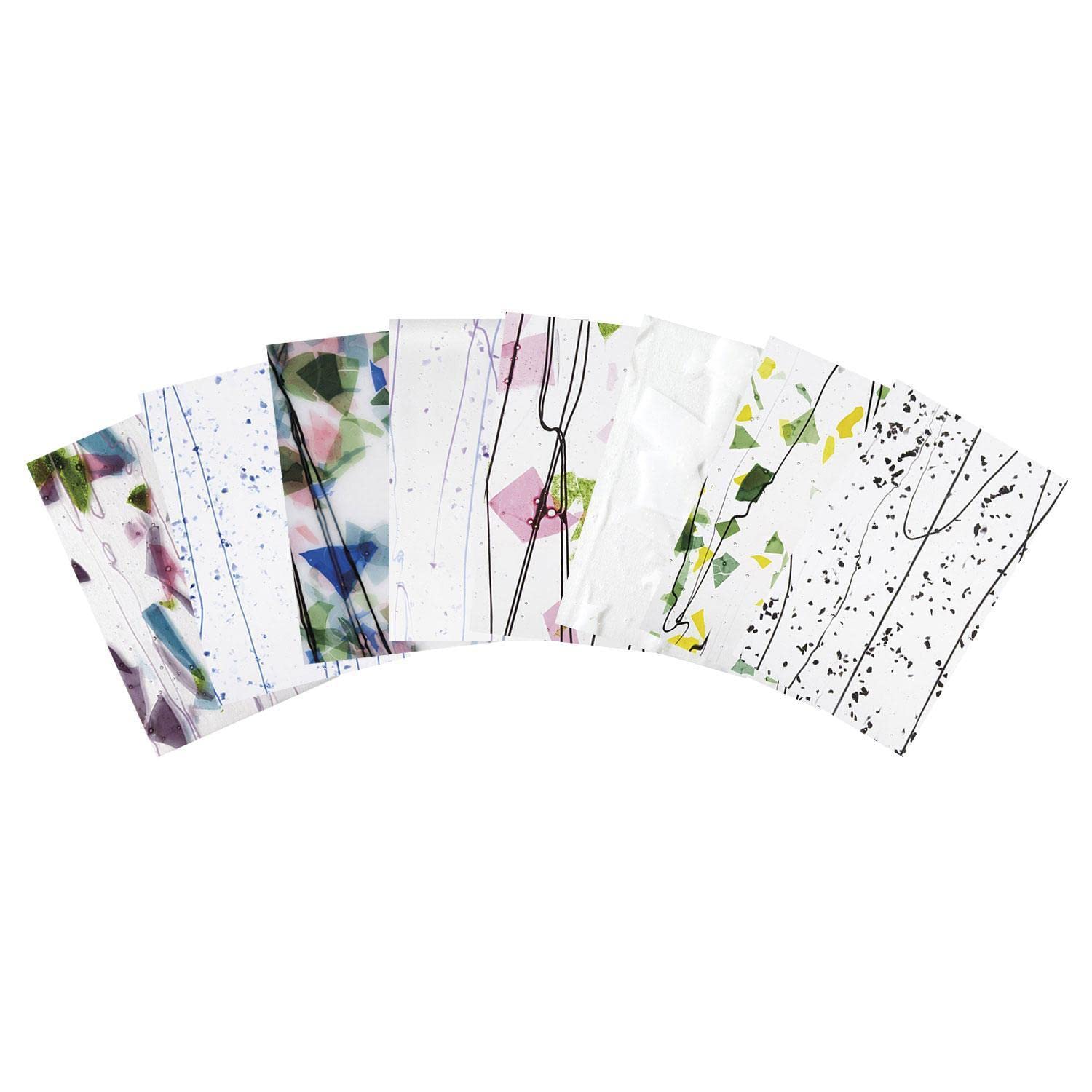 Bullseye Fracture Streamer & Mardi Gras Glass Pack - 90 COE Fusible Glass for Stained Glass Art, Jewelry Making, and Kiln Firing Projects | Perfect for DIY Crafts, Home Decor, and Gift Ideas