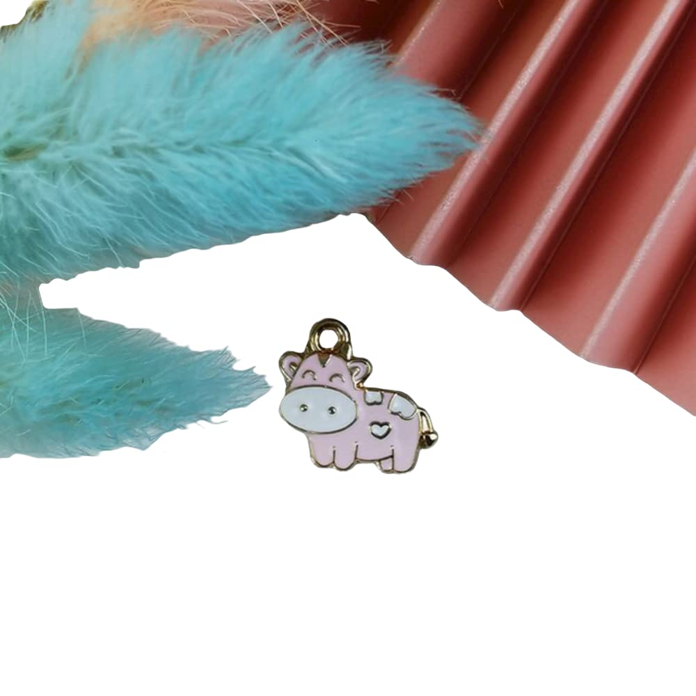 SEBOYKING 10Pcs Cute Cow Enamel Charms - Animal Earrings, Metal Pendants for DIY Jewelry Making - Kawaii Bracelet Charms, Dangle Accessories for Women & Girls - Perfect for Handmade Crafts, Gift Giving & Boho Fashion