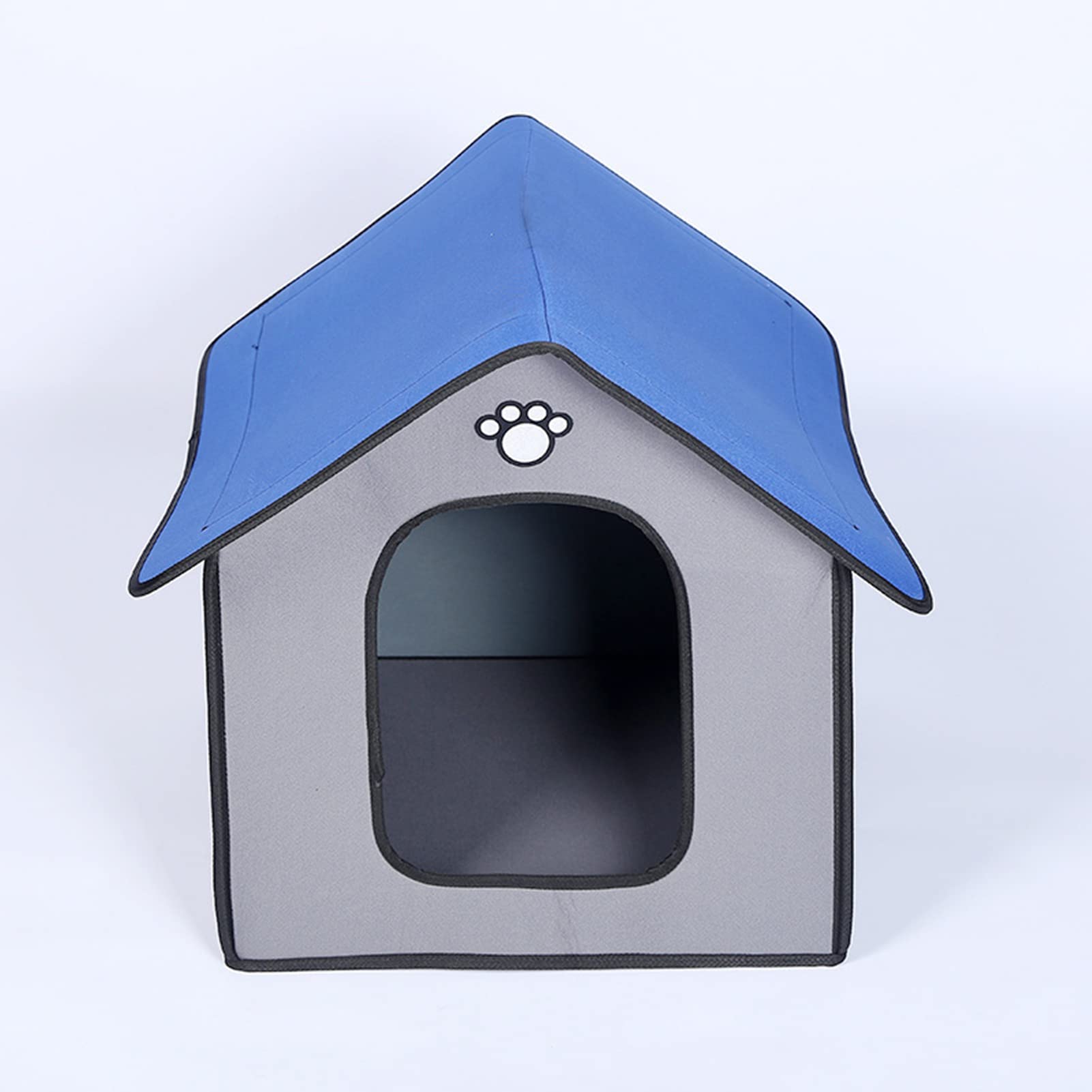 **Weatherproof Portable Dog House & Cat Cave - Indoor/Outdoor Pet Shelter, Warm Cozy Sleeping Bed for Dogs & Cats, Easy to Assemble (Gray Blue, Large) - Perfect for Backyards, Patios & Home Use**