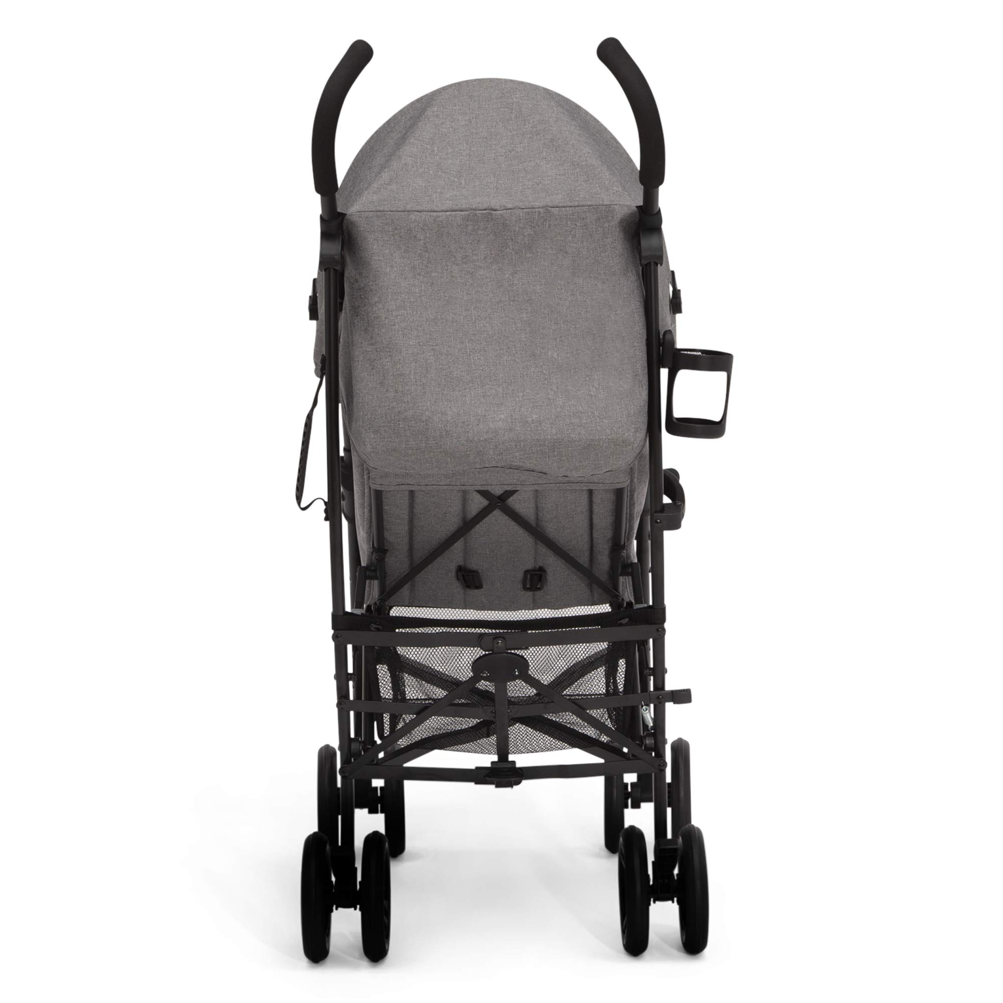 Delta Children Jeep PowerGlyde Plus Lightweight Travel Stroller - Smooth Ride, Aluminum Frame, 4-Position Recline, Extra Large Storage Basket, Grey | Perfect for City Walks, Shopping & Air Travel with Baby