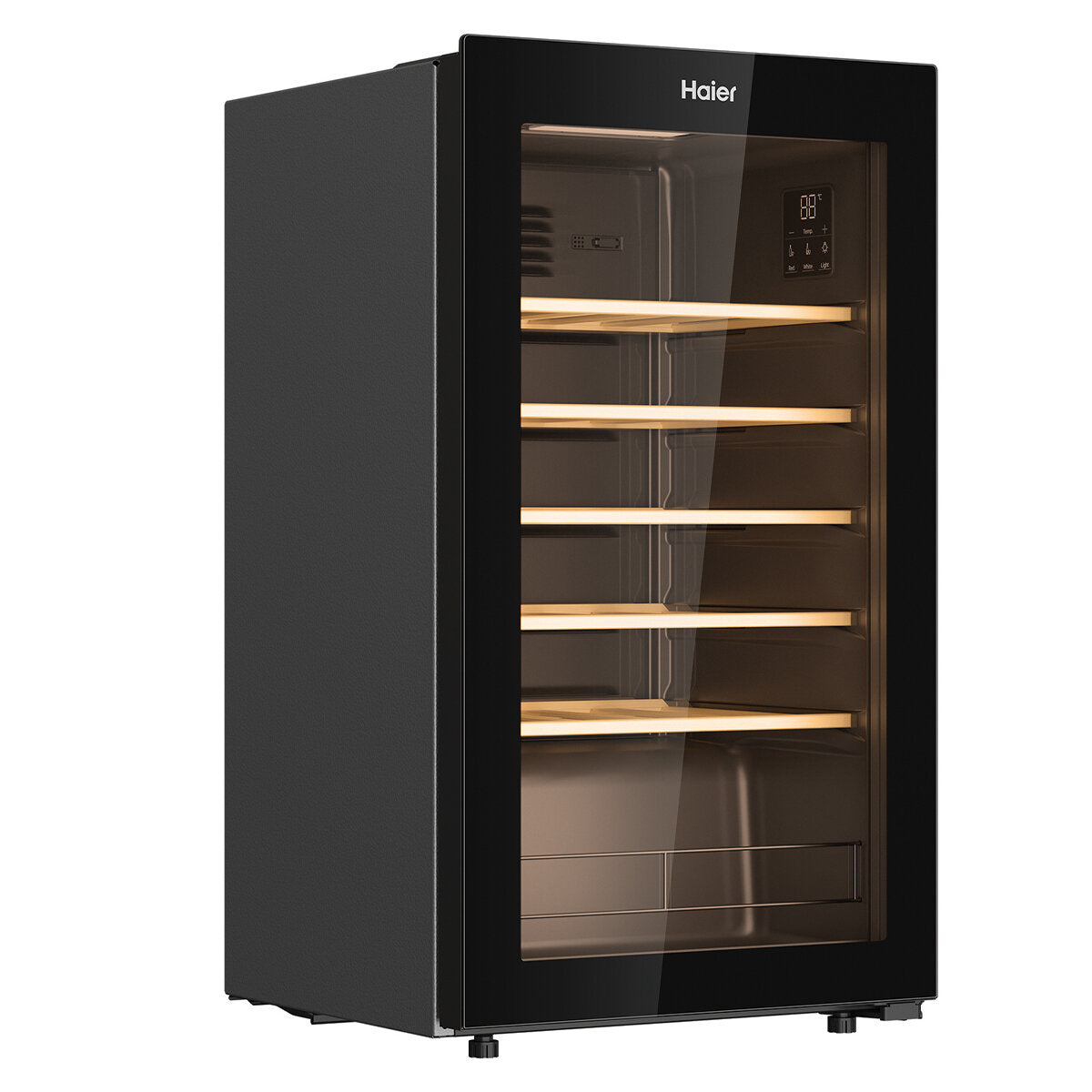 Haier 33 Bottle Dual Zone Wine Cooler Refrigerator - HWC90UC for Home, Office, and Restaurant Use