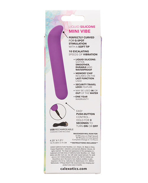 Bliss Liquid Silicone Rechargeable Mini G-Spot Vibrator - Purple | Waterproof Personal Massager for Women | Perfect for Solo Play & Couples Intimacy