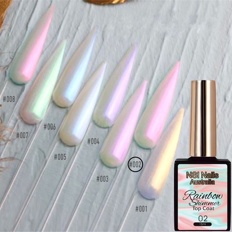 Rainbow Shimmer Gel Polish Top Coat - Long-Lasting High Gloss Nail Polish for Manicures & Pedicures - Perfect for Nail Art, Salon & Home Use