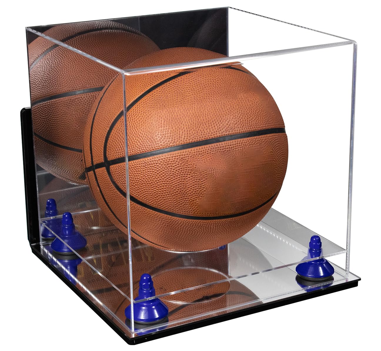 Premium Acrylic Full-Size Basketball Display Case with Adjustable Risers - Perfect for Showcasing Autographed Basketballs in Home, Office, or Sports Memorabilia Collections