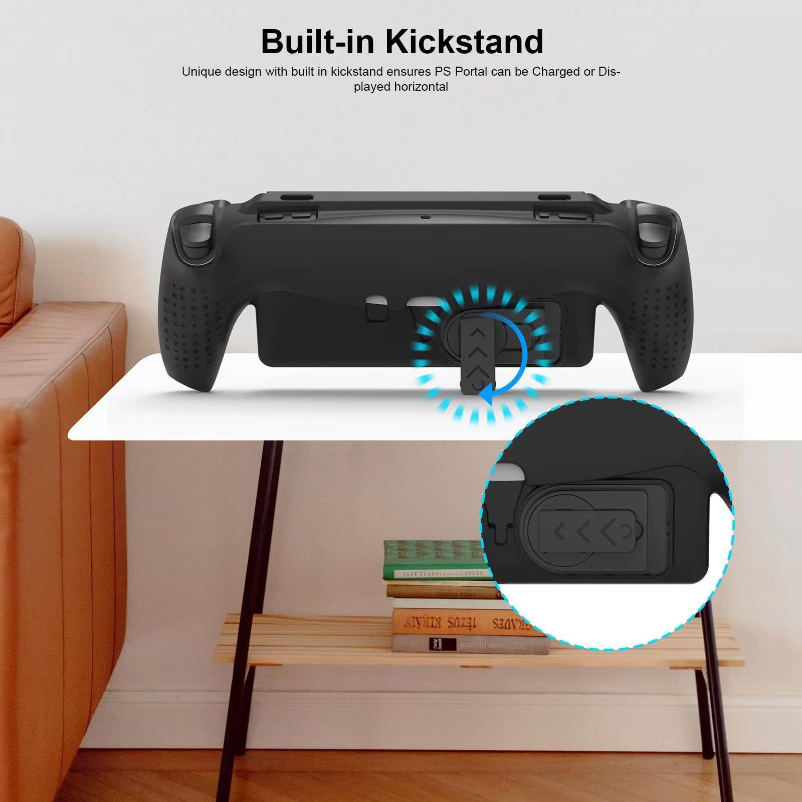 Premium PS5 Portal Remote Player Protective Case - Stylish & Comfortable with Built-in Kickstand (Black) | Perfect for Gaming On-The-Go & Travel Protection