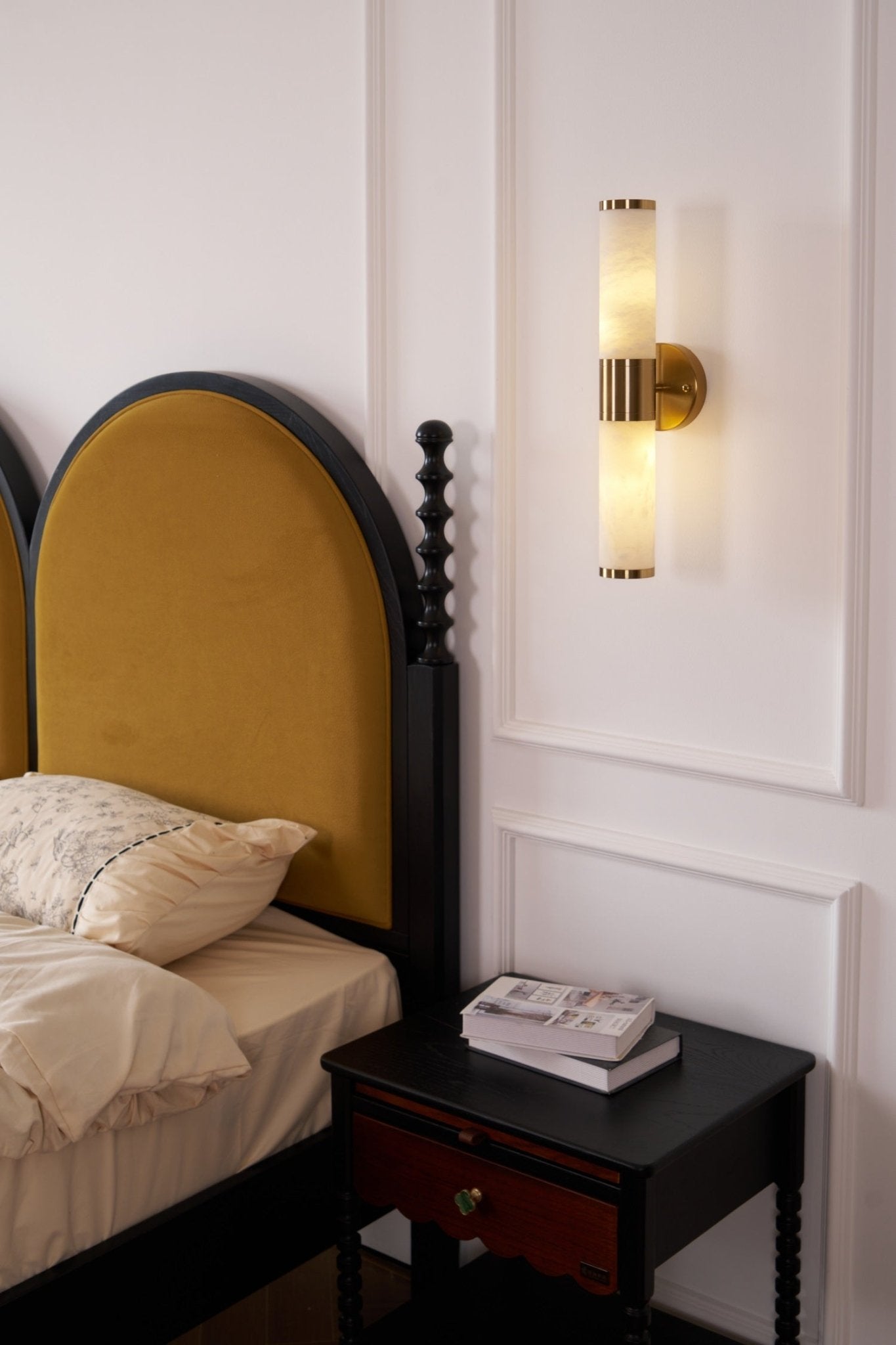 Lampatron Alabaster Wall Lamp - Elegant Handcrafted Sconce Lighting for Bedroom, Living Room & Hallway - Perfect for Ambient and Accent Lighting