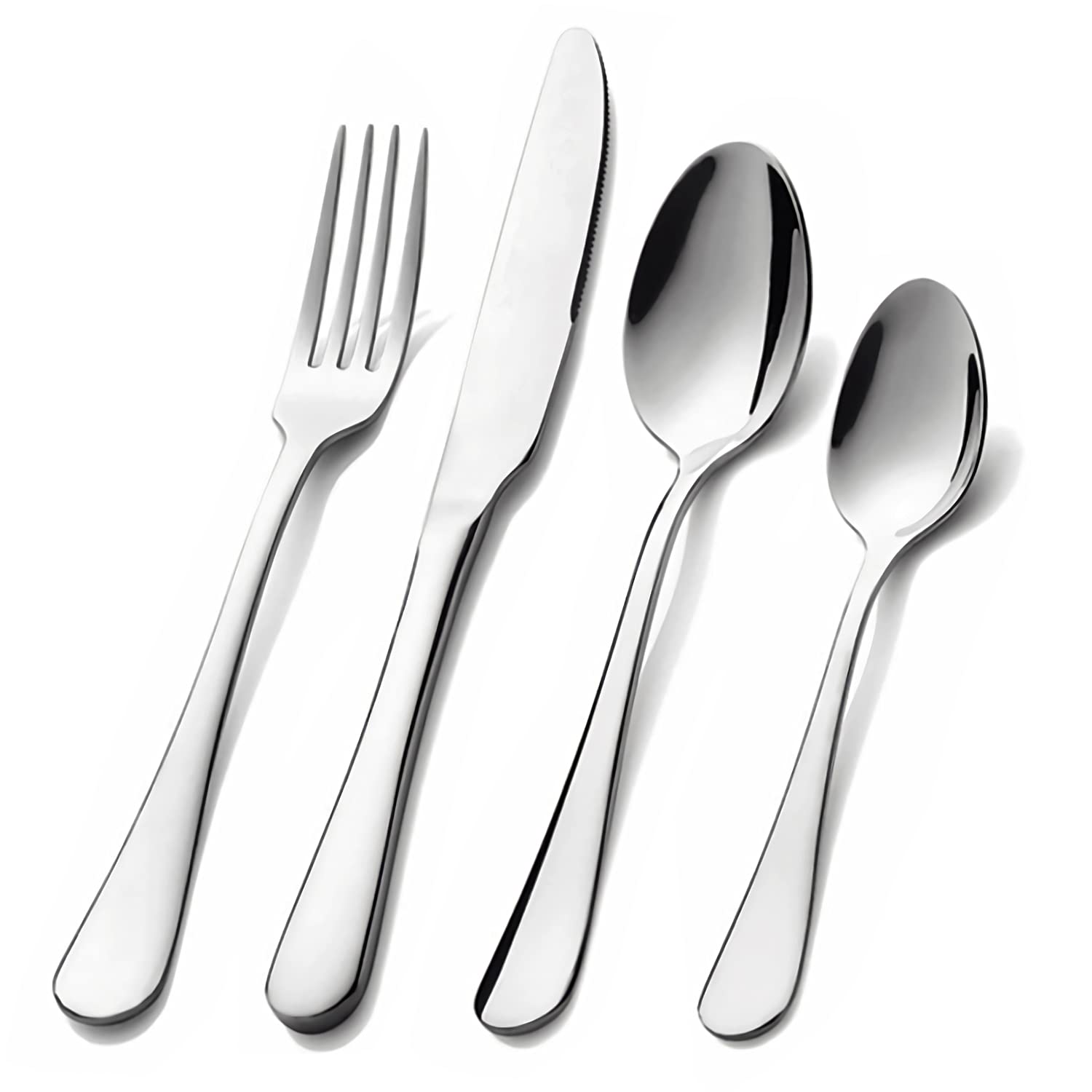 24-Piece Stainless Steel Flatware Set - Mirror Polished Dinner Forks & Cutlery Set for Home, Kitchen & Restaurant Use - Dishwasher Safe - Perfect for Everyday Dining, Dinner Parties & Catering Events