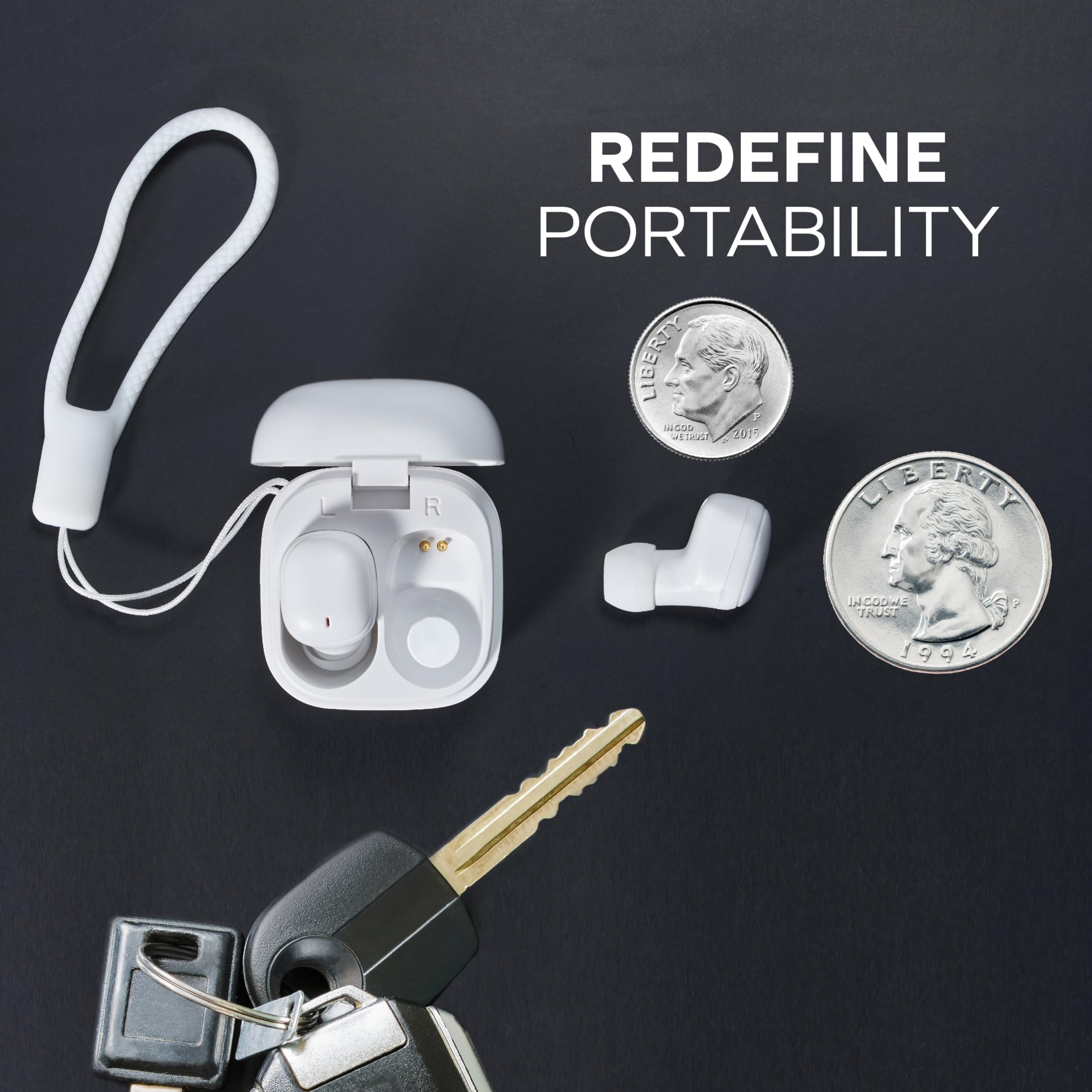 Coby Mini True Wireless Earbuds - World's Smallest Bluetooth Earbuds with 12-Hour Battery, Built-in Mic & Lightweight Design | Perfect for Running, Gym Workouts & Commuting (White)