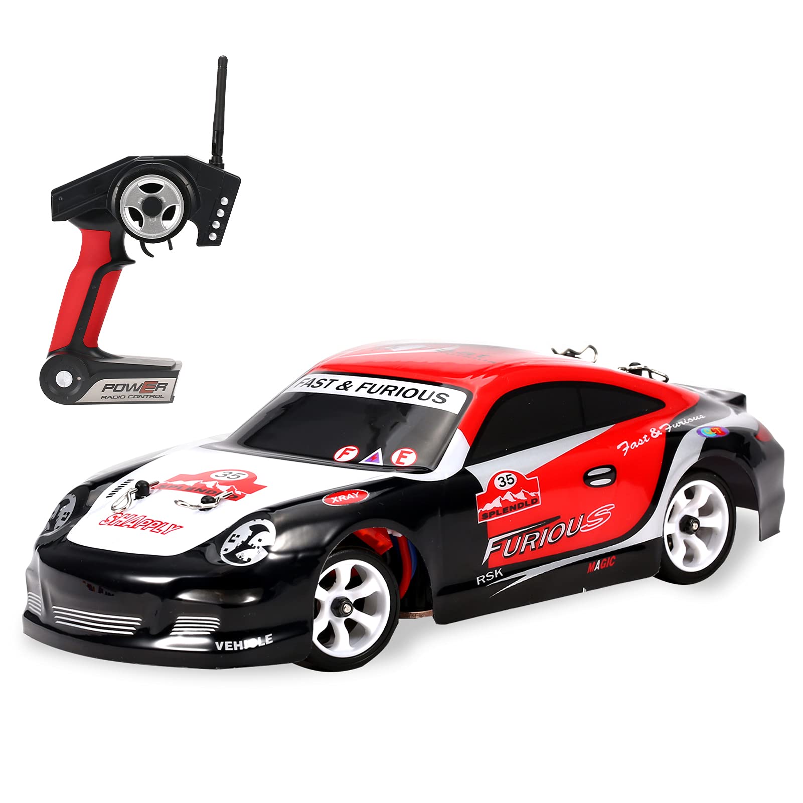 GoolRC WLtoys K969 1:28 Scale 2.4GHz 4WD RC Car - 30KM/H High Speed Remote Control Racing & Drift Car for Kids and Adults - Perfect for Indoor/Outdoor Racing, Backyard Drifting & Family Fun
